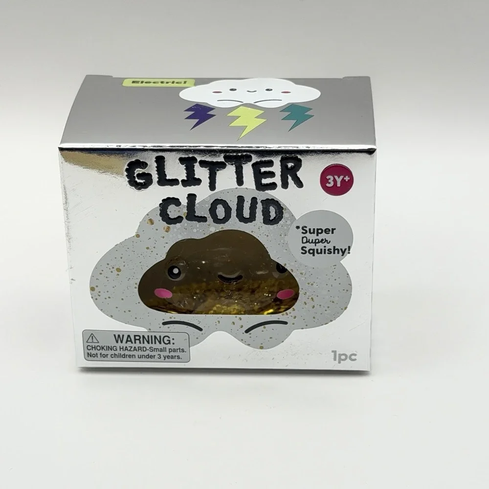 J'adore Glitter Cloud Gold Super Duper Squishy Squeeze Toy GOLD New
